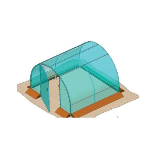 Serre tunnel maraîchère pieds droits 9m² 3x3m porte pivotante - RICHEL