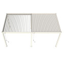 Pergola bioclimatique autoportante en alu blanc 3x6m Ombrea