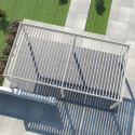 Pergola bioclimatique autoportante en alu blanc 3x6m Ombrea