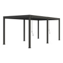 Pergola bioclimatique autoportante en alu anthracite 3x6m Ombrea