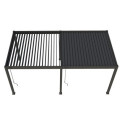 Pergola bioclimatique autoportante en alu anthracite 3x6m Ombrea