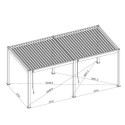 Pergola bioclimatique autoportante en alu anthracite 3x6m Ombrea