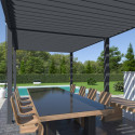Pergola bioclimatique autoportante en alu anthracite 3x6m Ombrea