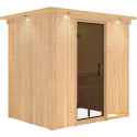 Sauna traditionnel BODIN 1 à 2 places 68mm avec couronne et porte moderne KARIBU
