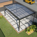 Carport double pente LIBECCIO 16m² en alu anthracite et polycarbonate – Trigano jardin