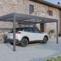 Carport double pente LIBECCIO 16m² en alu anthracite et polycarbonate – Trigano jardin
