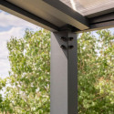 Carport double pente LIBECCIO 16m² en alu anthracite et polycarbonate – Trigano jardin