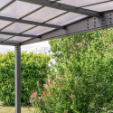 Carport double pente LIBECCIO 16m² en alu anthracite et polycarbonate – Trigano jardin