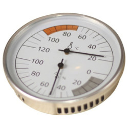 Thermomètre Classic en cadre chromé pour saunas - Karibu