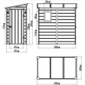 Abri de jardin adossé en résine gris clair 2,09m² + kit de fondation - JOBU