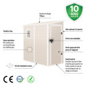 Abri de jardin adossé en résine beige 2,09m² + kit de fondation - JOBU