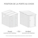 Abri de jardin adossé en résine beige 3,55m² + kit de fondation - JOBU