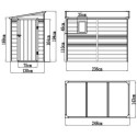 Abri de jardin adossé en résine beige 3,55m² + kit de fondation - JOBU