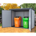 Coffre de jardin en résine - cache poubelles gris clair 1,79m² JOBU