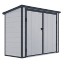 Coffre de jardin en résine - cache poubelles gris clair 1,79m² JOBU