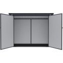 Coffre de jardin en résine - cache poubelles gris clair 1,79m² JOBU