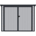 Coffre de jardin en résine - cache poubelles gris clair 1,79m² JOBU