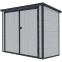 Coffre de jardin en résine - cache poubelles gris clair 1,79m² JOBU