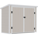 Coffre de jardin en résine - cache poubelles beige 1,79m² JOBU