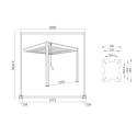 Pergola bioclimatique adossée en alu anthracite 3x3m Ombrea
