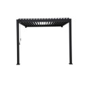 Pergola bioclimatique adossée en alu anthracite 3x3m Ombrea