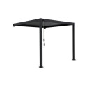 Pergola bioclimatique adossée en alu anthracite 3x3m Ombrea