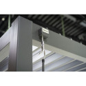 Pergola bioclimatique adossée en alu anthracite 3x3m Ombrea