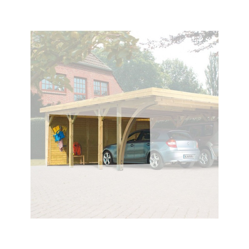 Paroi de fond 540x200cm pour carport double Karibu