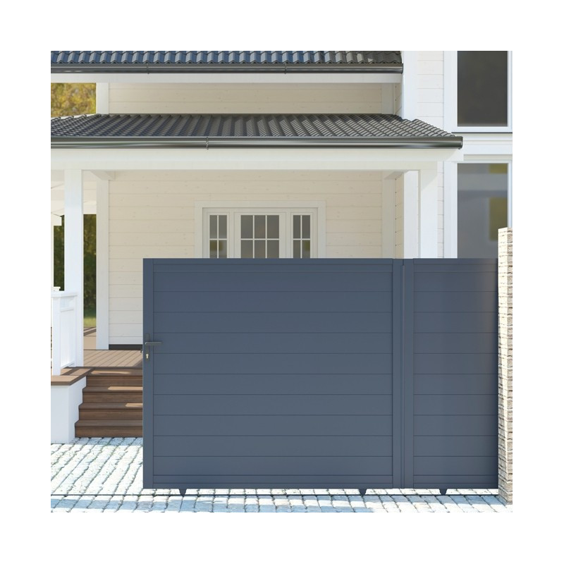 Portail coulissant en aluminium 350x142cm GARDE COUL X-Métal