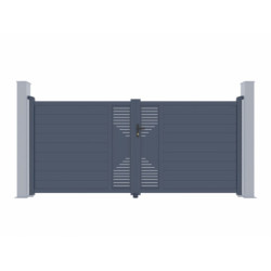 Portail battant en aluminium 350x173cm FANCY G X-Métal