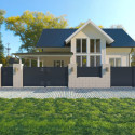 Portail coulissant en alu moderne 392x173cm FANCY COUL X-Métal