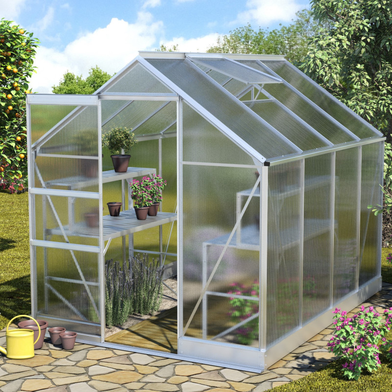 Serre de jardin Apollo 5000 en alu et polycarbonate de 4mm - Vitavia