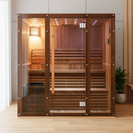 SNÖ Sauna traditionnel Bois massif Marron