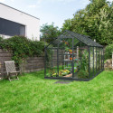Serre de jardin en alu noir et verre de sécurité 3mm - Venus 6200 - Vitavia