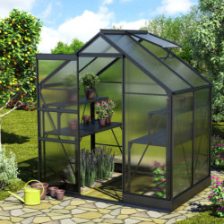 Serre de jardin en alu noir et polycarbonate 4mm - Apollo 2500 - Vitavia