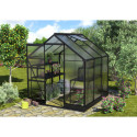 Serre de jardin en alu noir et polycarbonate 6mm - Apollo 3800 - Vitavia