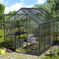 Serre de jardin en alu noir et polycarbonate 4mm - Apollo 5000 - Vitavia