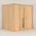Sauna traditionnel BODIN 1 à 2 places 68mm sans couronne - avec porte à économie d'énergie KARIBU