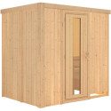 Sauna traditionnel BODIN 1 à 2 places 68mm sans couronne - avec porte à économie d'énergie KARIBU
