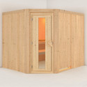 Sauna traditionnel d'angle MALIN 5 à 6 places 68mm KARIBU