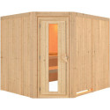 Sauna traditionnel d'angle MALIN 5 à 6 places 68mm KARIBU