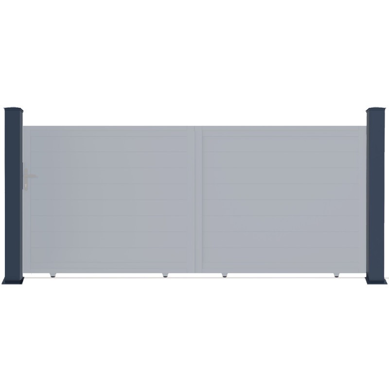 Poteau H166cm en aluminium pour les portails X-Métal