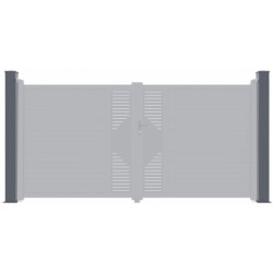 Poteau en aluminium anthracite pour portails X-Métal - H.190cm