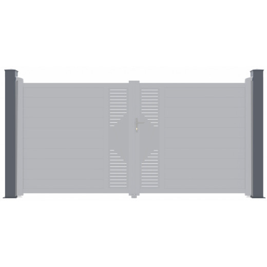Poteau en aluminium anthracite pour portails X-Métal - H.190cm