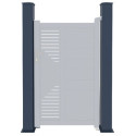 Poteau en aluminium anthracite pour portails X-Métal - H.190cm