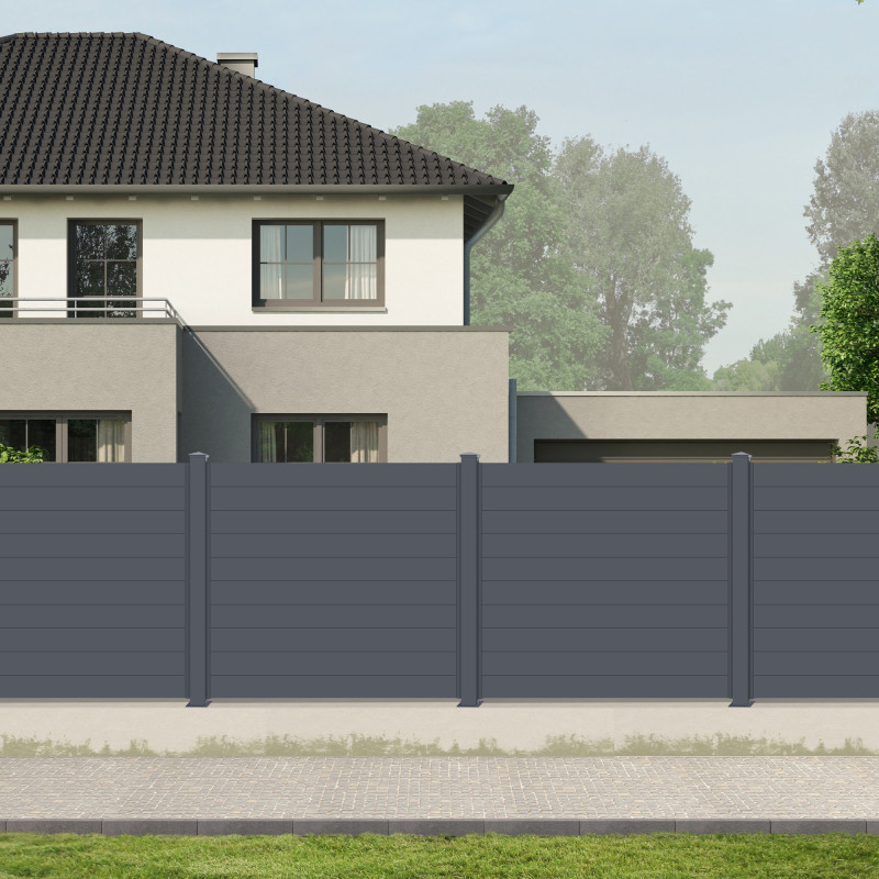 Clôture hauteur 166cm en alu moderne X-Métal