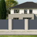 Clôture hauteur 166cm en alu moderne X-Métal