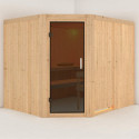Sauna traditionnel d'angle MALIN 5 à 6 places 68mm KARIBU