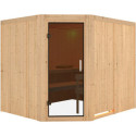 Sauna traditionnel d'angle MALIN 5 à 6 places 68mm KARIBU