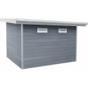 Abri de jardin en bois composite 28mm gris clair 9m² PREMIUM toit plat - Woodlife Garden
